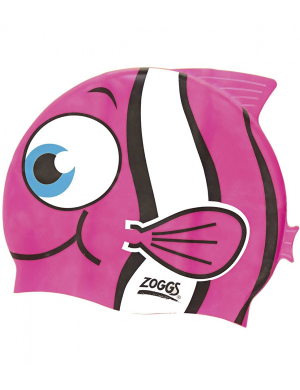 Zoggs Junior Silicone Swim Cap - Pink Fish
